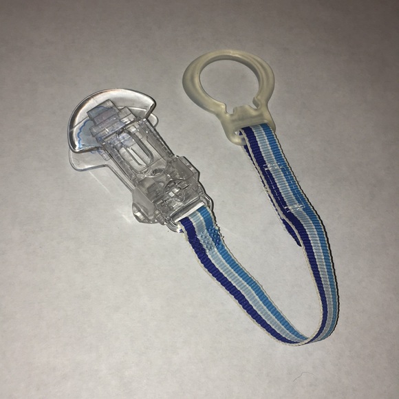 MAM Lamb Sheep Pacifier Leash Clip Striped Blue - Picture 4 of 8